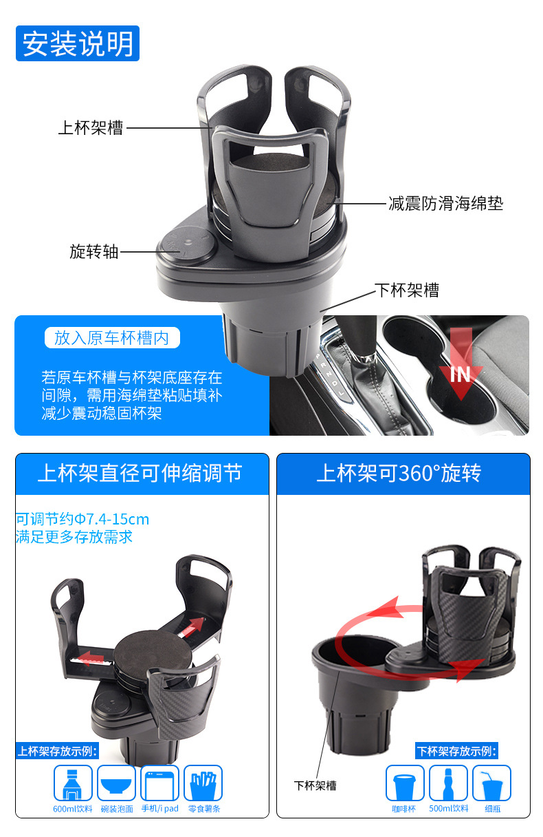 Style MultiFunction Car Water Cup Holder Carbon Fiber Modification Coaster Ashtray for Car Cup Holder Drink Holder Style MultiFunction Car Water Cup Holder Carbon Fiber Modification Coaster Ashtray for Car Cup Holder Drink Holder