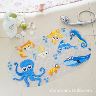 Cross border plaid hotel PVC bathroom mat bathroom mat small mat put in the bathtub with suction cup anti - slip