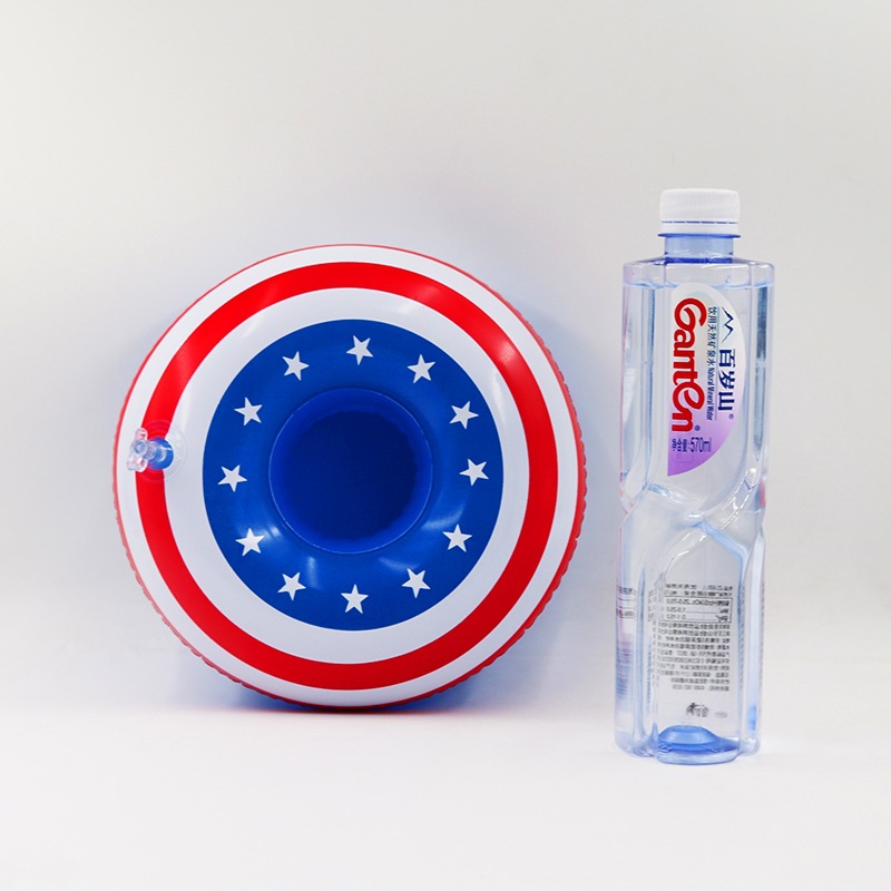 Us Flag inflatable Cup Holder Inflatable Water coaster floating Beverage cup holder Stars and Stripes
