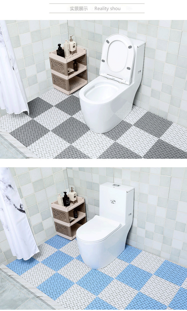 PVC Household Hollow Bathtub Bath Mat Kitchen Waterproof Splicing Non-Slip Mat Bathroom Mats Bathroom Anti-Slip Mats