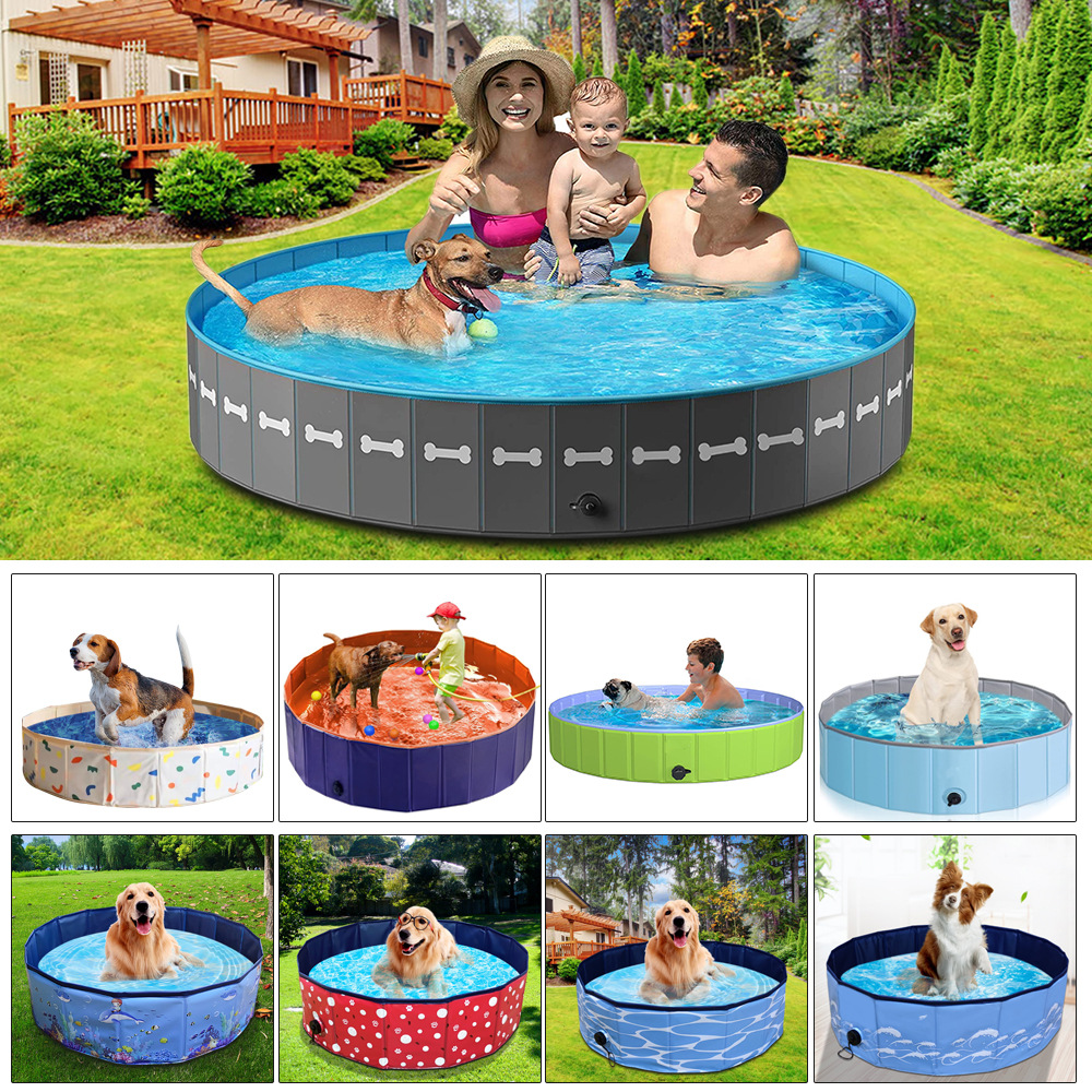 Pet Pool Foldable Dog Bathtub Fence Kennel Cleaning Supplies Outdoor Water Mat Pet Bath Pool