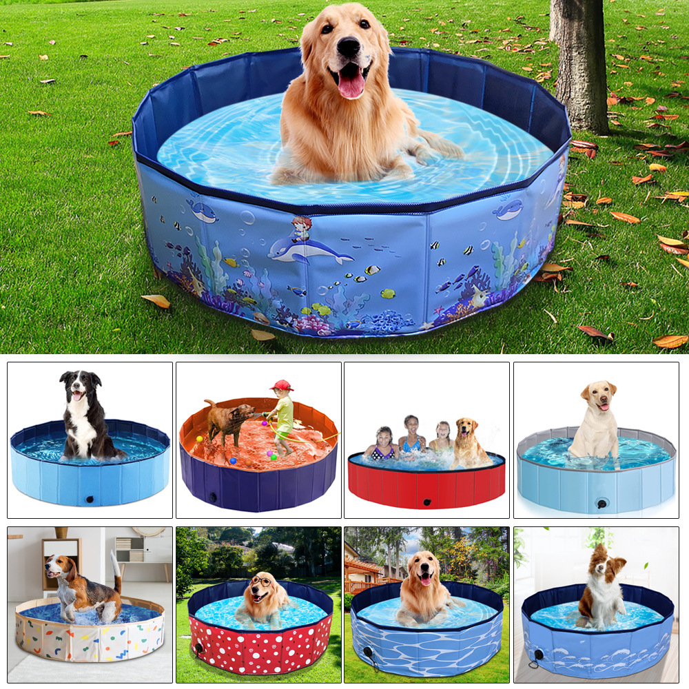 Pet Pool Foldable Dog Bathtub Fence Kennel Cleaning Supplies Outdoor Water Mat Pet Bath Pool