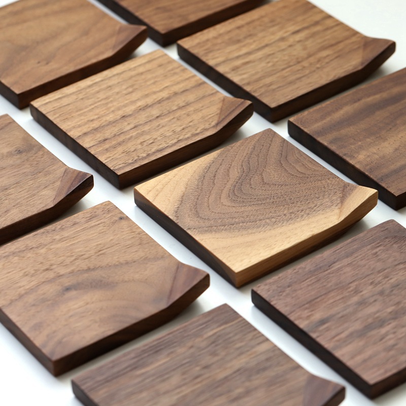 Black Walnut Folding Corner Coaster Solid Wood Wooden Heat Insulation Tea Set Mat Creative Cup Saucer Pot Tray Accessories