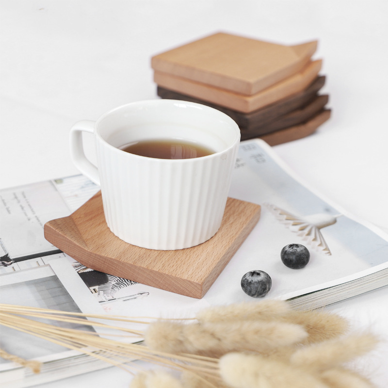 Black Walnut Folding Corner Coaster Solid Wood Wooden Heat Insulation Tea Set Mat Creative Cup Saucer Pot Tray Accessories