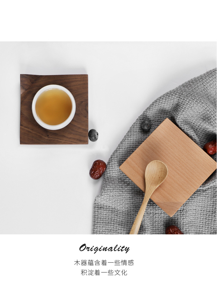 Black Walnut Folding Corner Coaster Solid Wood Wooden Heat Insulation Tea Set Mat Creative Cup Saucer Pot Tray Accessories