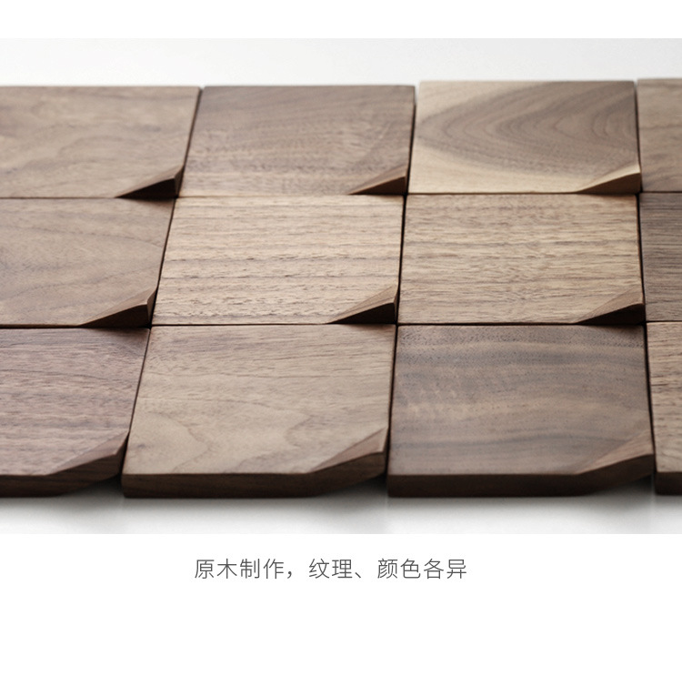 Black Walnut Folding Corner Coaster Solid Wood Wooden Heat Insulation Tea Set Mat Creative Cup Saucer Pot Tray Accessories
