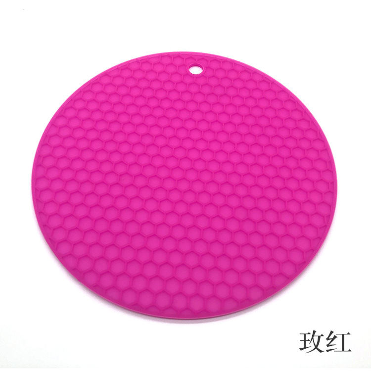 Factory Direct Sales Thick round Honeycomb Mat Silicone Placemat Heat Proof Mat Anti-Scald Non-Slip Dining Table Cushion Pot Bowl Cup Coaster