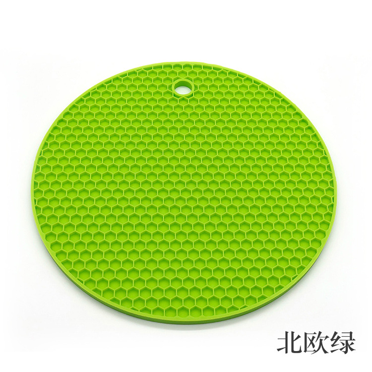 Factory Direct Sales Thick round Honeycomb Mat Silicone Placemat Heat Proof Mat Anti-Scald Non-Slip Dining Table Cushion Pot Bowl Cup Coaster