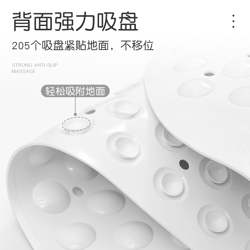 Cross-Border Solid Color PVC Long Bathtub Non-Slip Floor Mat Bathroom Step Mat Home Shower Room Bathroom Quick-Drying Mat