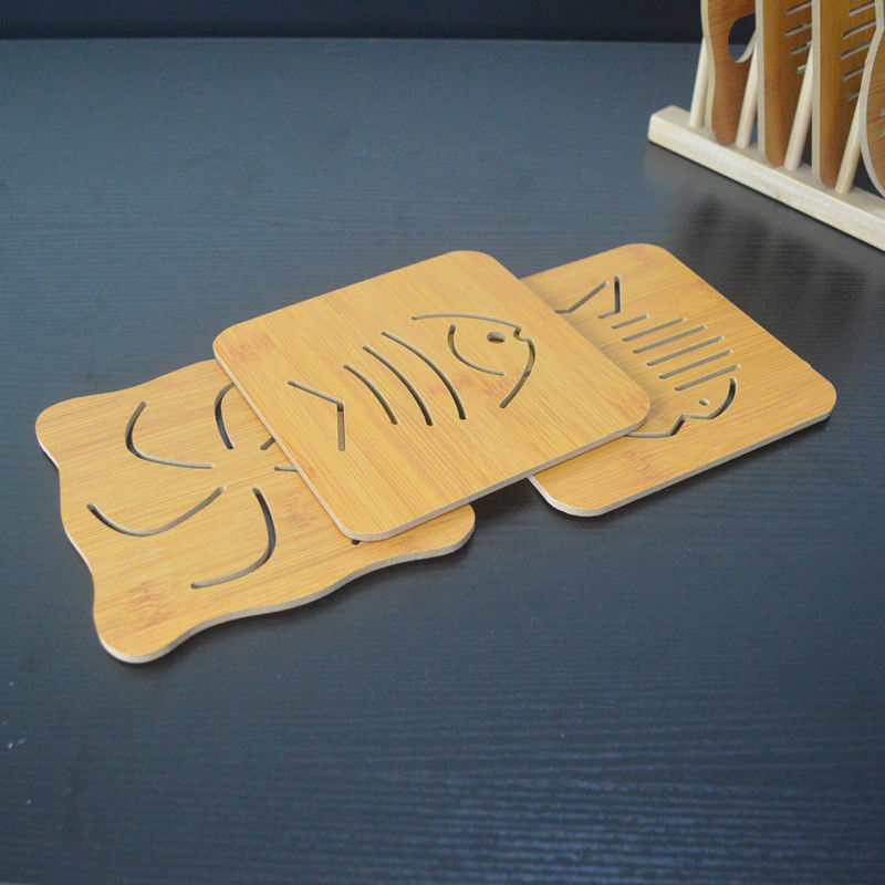 Wooden Placemat Heat Proof Mat Creative Table Mat Plate Household Anti-Scald Pad Potholder Casserole Mat Potholder Bowl Coaster Cup Coaster Placemat