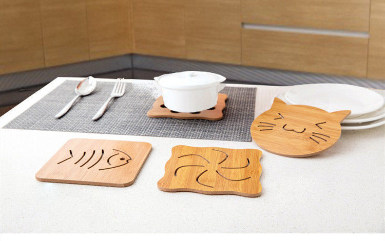 Wooden Placemat Heat Proof Mat Creative Table Mat Plate Household Anti-Scald Pad Potholder Casserole Mat Potholder Bowl Coaster Cup Coaster Placemat