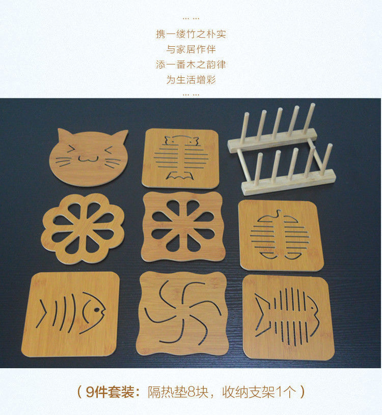 Wooden Placemat Heat Proof Mat Creative Table Mat Plate Household Anti-Scald Pad Potholder Casserole Mat Potholder Bowl Coaster Cup Coaster Placemat