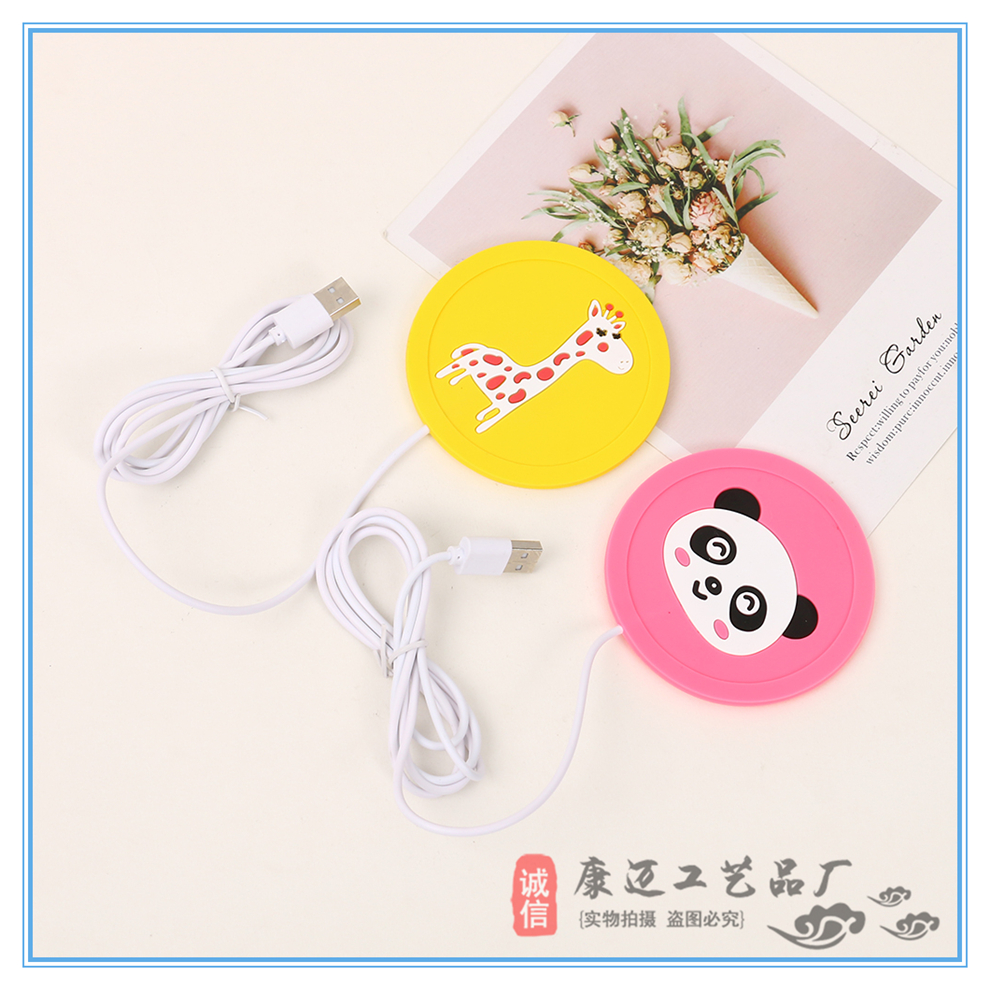 Cartoon Creative USB Silicone Insulated Coaster Heating Cup Pad Constant Temperature Heating Cup Milk Heater Warm Cup Drink Pad