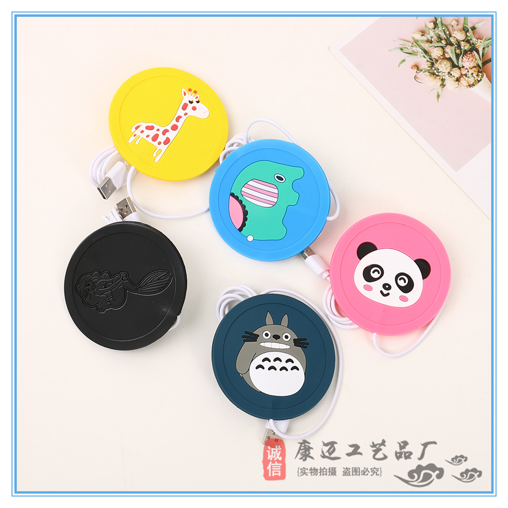 Cartoon Creative USB Silicone Insulated Coaster Heating Cup Pad Constant Temperature Heating Cup Milk Heater Warm Cup Drink Pad