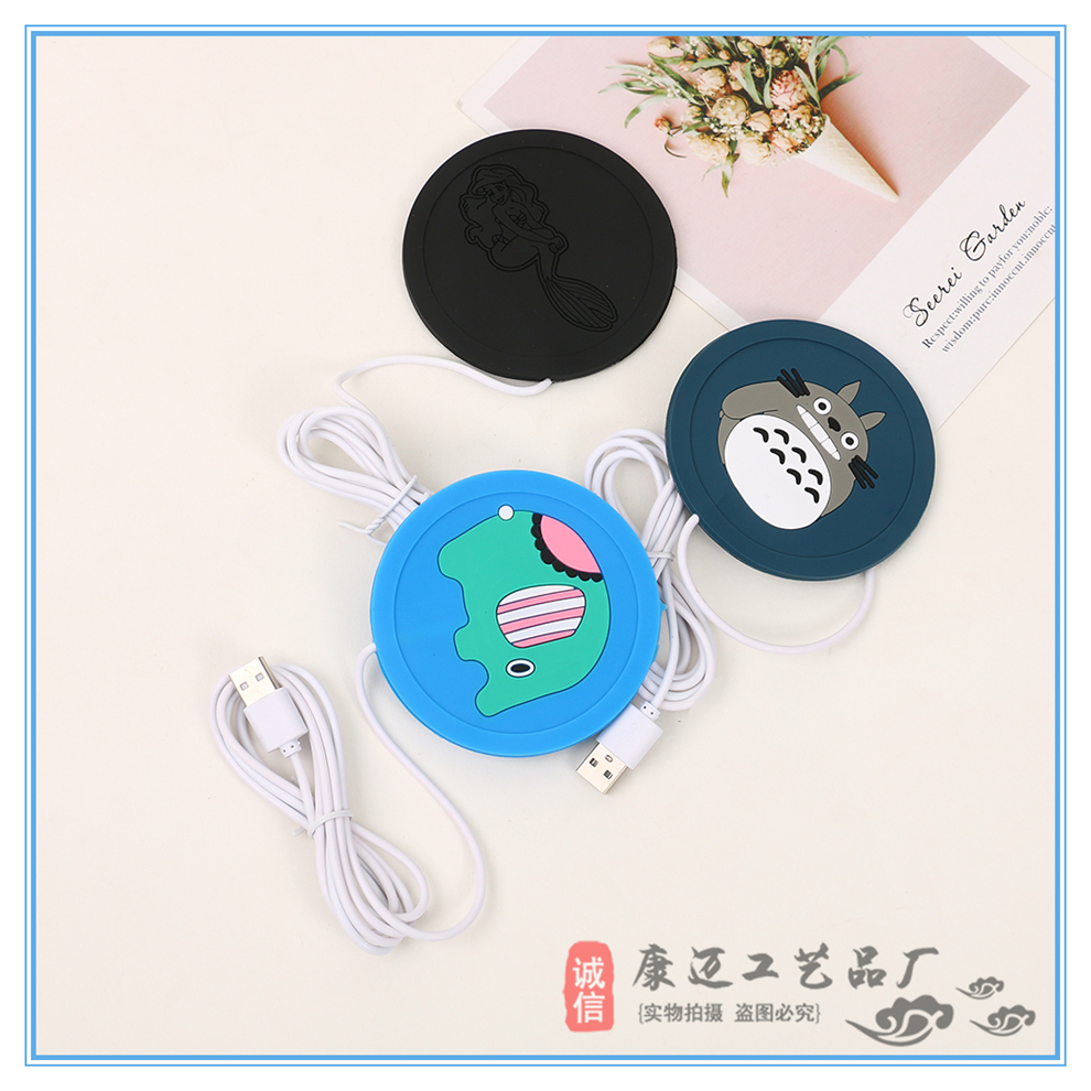 Cartoon Creative USB Silicone Insulated Coaster Heating Cup Pad Constant Temperature Heating Cup Milk Heater Warm Cup Drink Pad