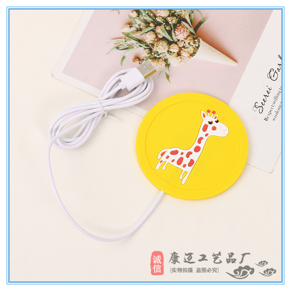 Cartoon Creative USB Silicone Insulated Coaster Heating Cup Pad Constant Temperature Heating Cup Milk Heater Warm Cup Drink Pad