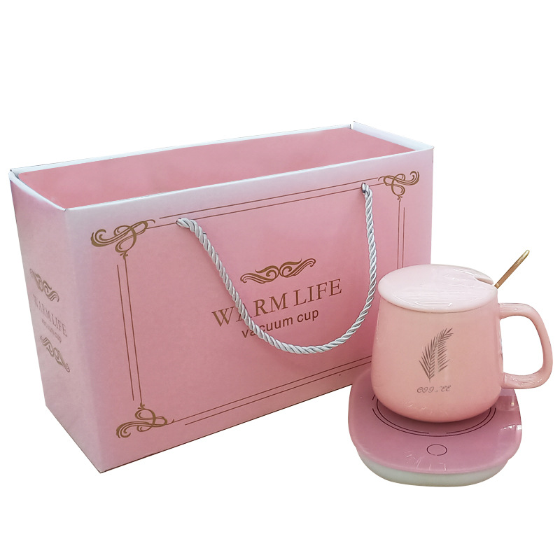 55 Degrees Thermal Cup Household Heating Warm Cup Hot Milk Mug Automatic Insulation Heating Coaster Set 55 Degrees Thermal Cup Household Heating Warm Cup Hot Milk Mug Automatic Insulation Heating Coaster Set