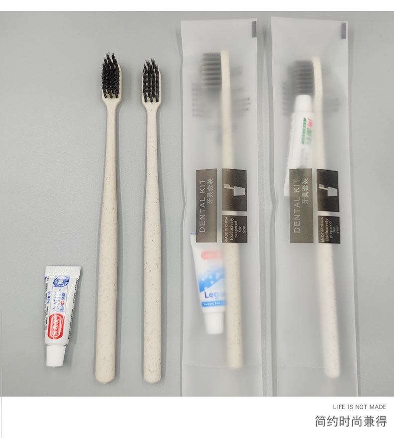 Junbo E-Sports Hotel Disposable Toothbrush Toothpaste Set B & B Straw Soft-Bristle Toothbrush Frosted Soft-Film Bag Junbo E-Sports Hotel Disposable Toothbrush Toothpaste Set B & B Straw Soft-Bristle Toothbrush Frosted Soft-Film Bag