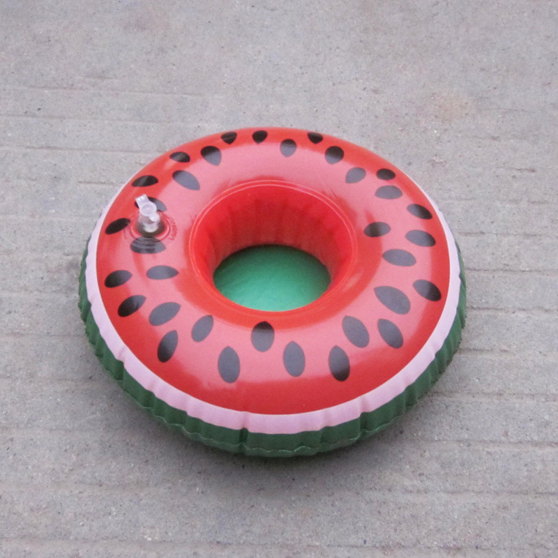 Spot PVC Inflatable Water Sports Goods Flamingo Coaster Inflatable Water Floating Beverage Cup Holder Cup Holder