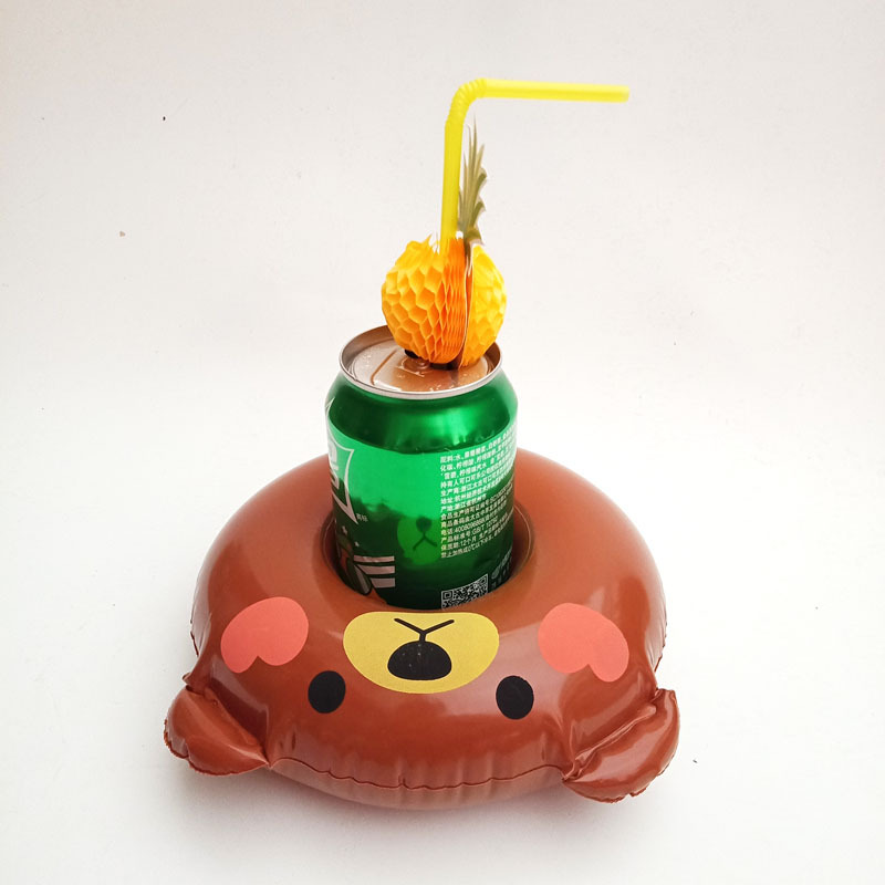 Spot PVC Inflatable Water Sports Goods Flamingo Coaster Inflatable Water Floating Beverage Cup Holder Cup Holder