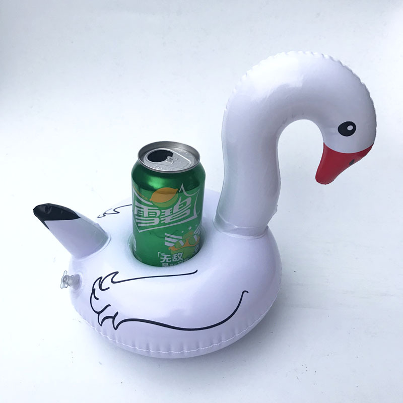 Spot PVC Inflatable Water Sports Goods Flamingo Coaster Inflatable Water Floating Beverage Cup Holder Cup Holder
