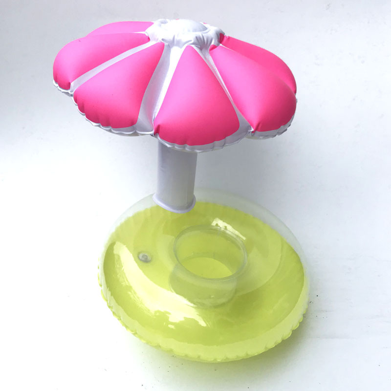 Spot PVC Inflatable Water Sports Goods Flamingo Coaster Inflatable Water Floating Beverage Cup Holder Cup Holder