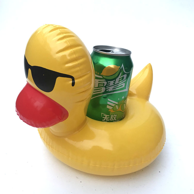 Spot PVC Inflatable Water Sports Goods Flamingo Coaster Inflatable Water Floating Beverage Cup Holder Cup Holder