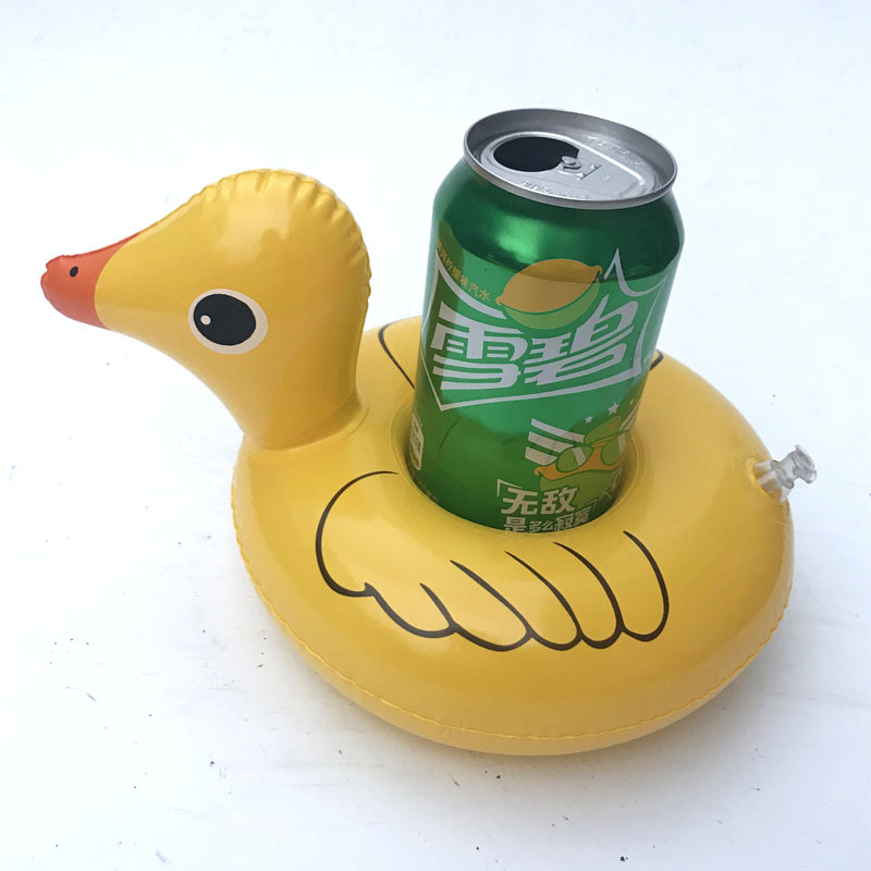 Spot PVC Inflatable Water Sports Goods Flamingo Coaster Inflatable Water Floating Beverage Cup Holder Cup Holder