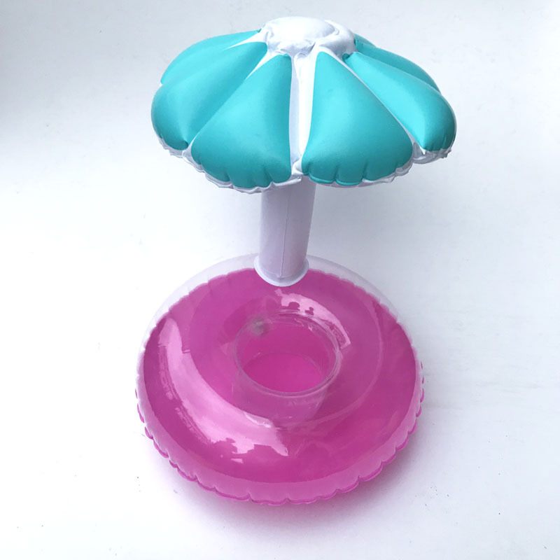 Spot PVC Inflatable Water Sports Goods Flamingo Coaster Inflatable Water Floating Beverage Cup Holder Cup Holder