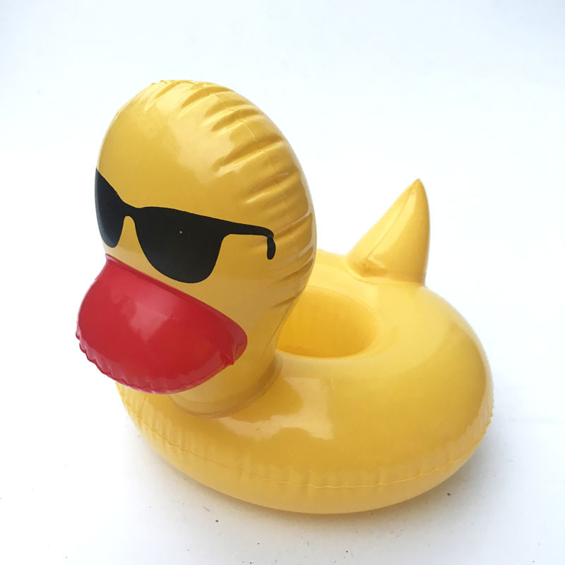 Spot PVC Inflatable Water Sports Goods Flamingo Coaster Inflatable Water Floating Beverage Cup Holder Cup Holder