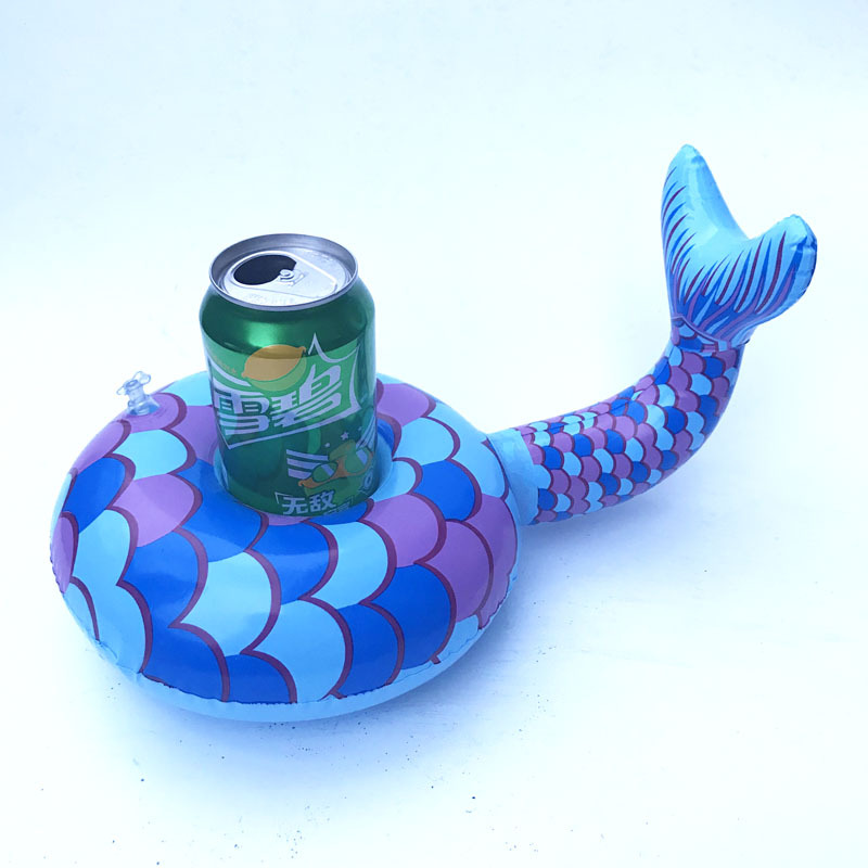 Spot PVC Inflatable Water Sports Goods Flamingo Coaster Inflatable Water Floating Beverage Cup Holder Cup Holder
