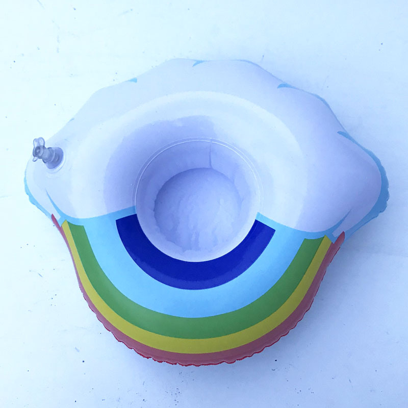 Spot PVC Inflatable Water Sports Goods Flamingo Coaster Inflatable Water Floating Beverage Cup Holder Cup Holder