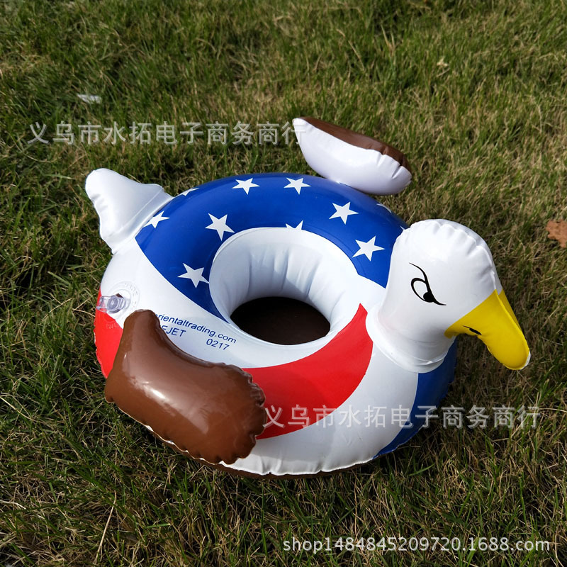 Spot PVC Inflatable Water Sports Goods Flamingo Coaster Inflatable Water Floating Beverage Cup Holder Cup Holder