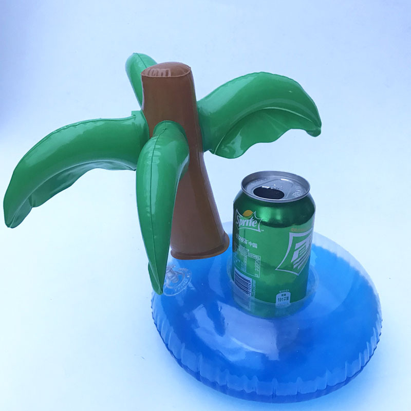 Spot PVC Inflatable Water Sports Goods Flamingo Coaster Inflatable Water Floating Beverage Cup Holder Cup Holder