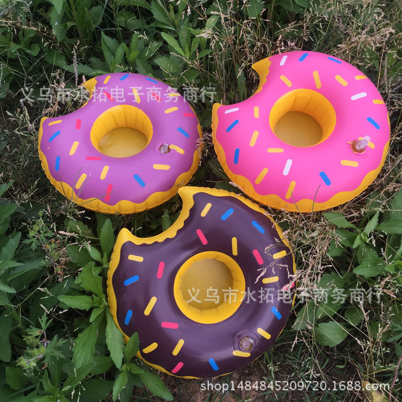Spot PVC Inflatable Water Sports Goods Flamingo Coaster Inflatable Water Floating Beverage Cup Holder Cup Holder