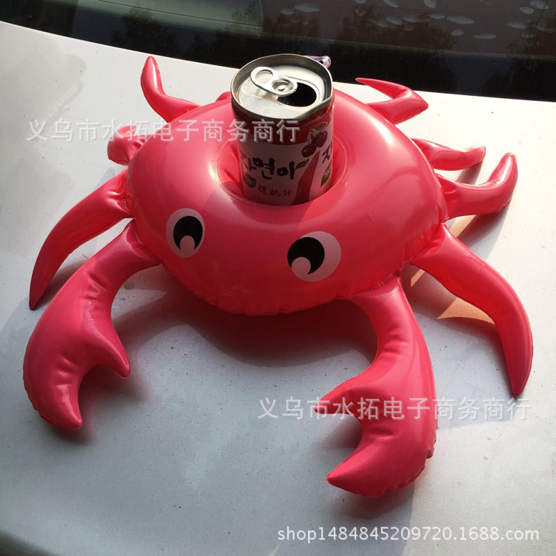 Spot PVC Inflatable Water Sports Goods Flamingo Coaster Inflatable Water Floating Beverage Cup Holder Cup Holder