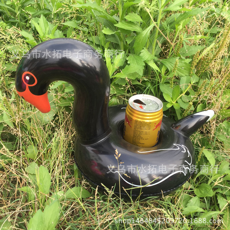 Spot PVC Inflatable Water Sports Goods Flamingo Coaster Inflatable Water Floating Beverage Cup Holder Cup Holder