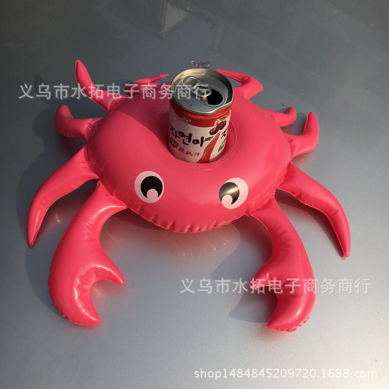 Spot PVC Inflatable Water Sports Goods Flamingo Coaster Inflatable Water Floating Beverage Cup Holder Cup Holder