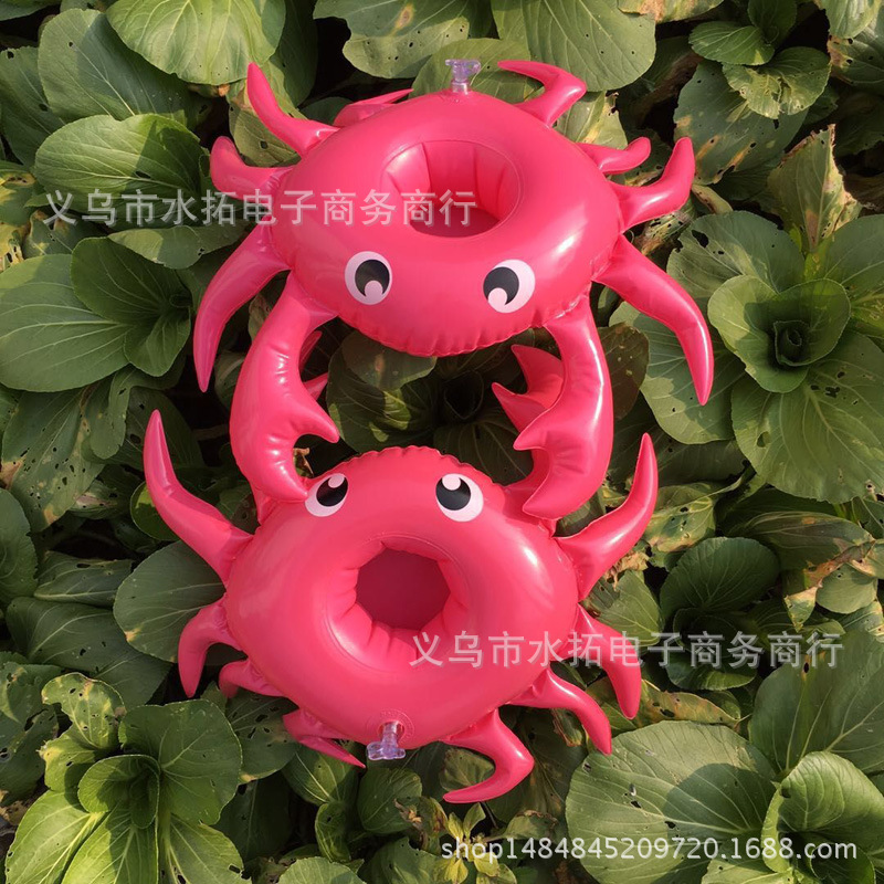 Spot PVC Inflatable Water Sports Goods Flamingo Coaster Inflatable Water Floating Beverage Cup Holder Cup Holder