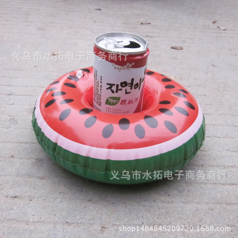 Spot PVC Inflatable Water Sports Goods Flamingo Coaster Inflatable Water Floating Beverage Cup Holder Cup Holder