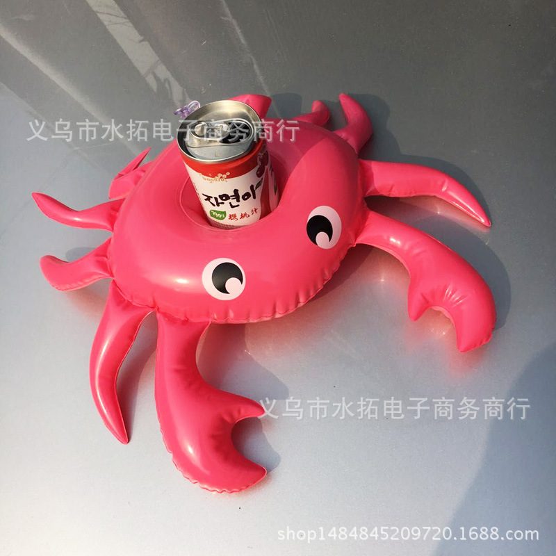 Spot PVC Inflatable Water Sports Goods Flamingo Coaster Inflatable Water Floating Beverage Cup Holder Cup Holder
