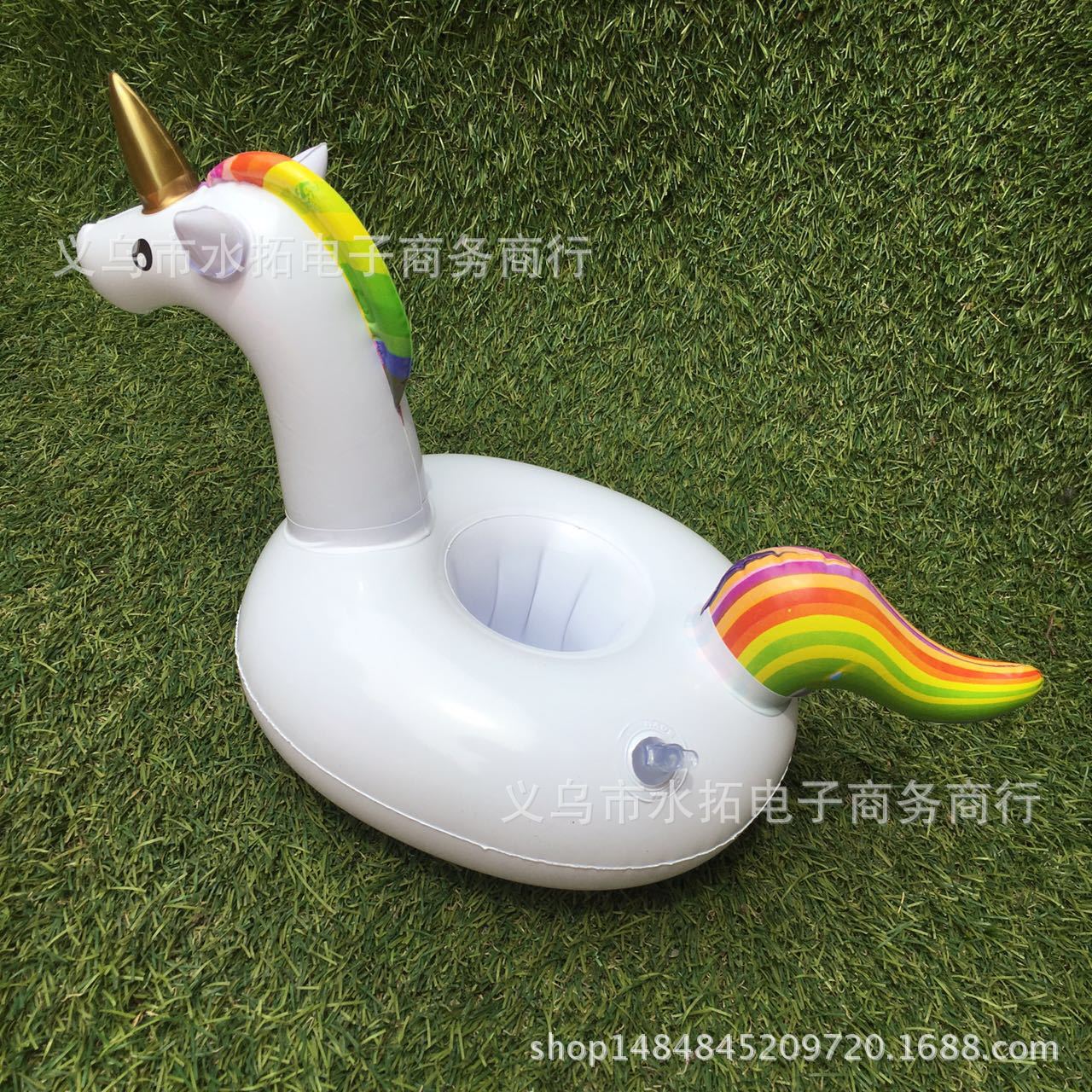 Spot PVC Inflatable Water Sports Goods Flamingo Coaster Inflatable Water Floating Beverage Cup Holder Cup Holder