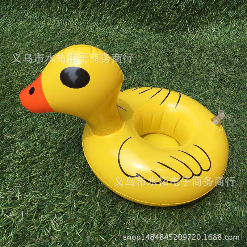 Spot PVC Inflatable Water Sports Goods Flamingo Coaster Inflatable Water Floating Beverage Cup Holder Cup Holder