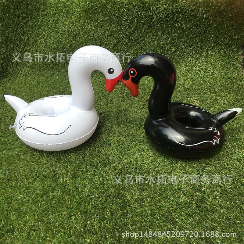 Spot PVC Inflatable Water Sports Goods Flamingo Coaster Inflatable Water Floating Beverage Cup Holder Cup Holder