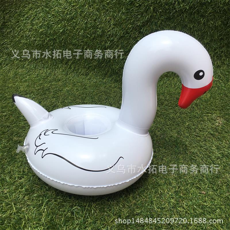 Spot PVC Inflatable Water Sports Goods Flamingo Coaster Inflatable Water Floating Beverage Cup Holder Cup Holder