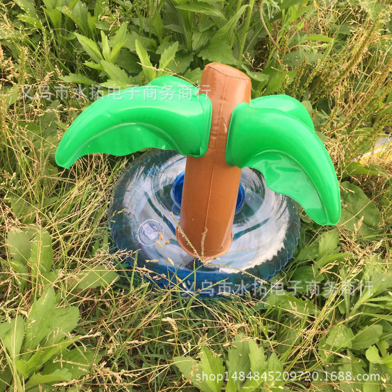 Spot PVC Inflatable Water Sports Goods Flamingo Coaster Inflatable Water Floating Beverage Cup Holder Cup Holder