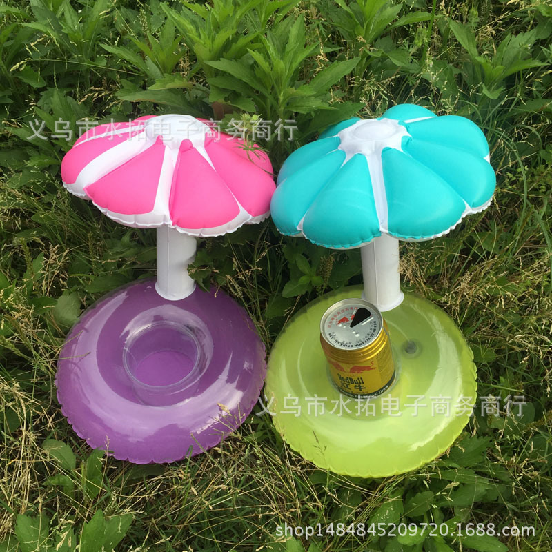 Spot PVC Inflatable Water Sports Goods Flamingo Coaster Inflatable Water Floating Beverage Cup Holder Cup Holder