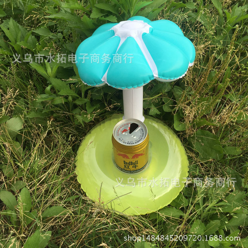 Spot PVC Inflatable Water Sports Goods Flamingo Coaster Inflatable Water Floating Beverage Cup Holder Cup Holder