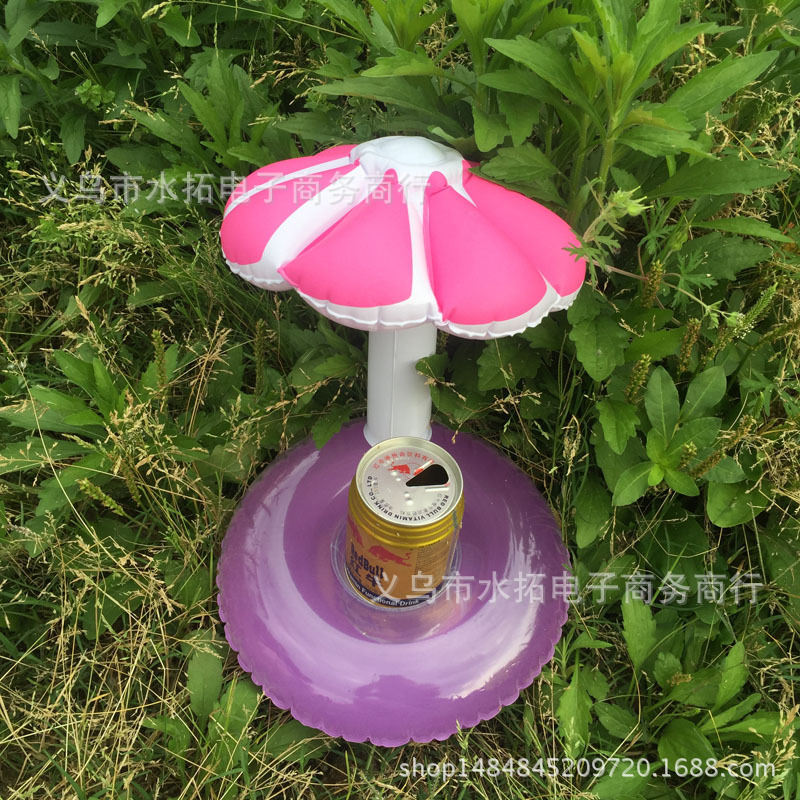 Spot PVC Inflatable Water Sports Goods Flamingo Coaster Inflatable Water Floating Beverage Cup Holder Cup Holder
