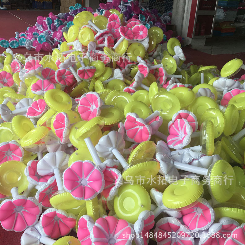 Spot PVC Inflatable Water Sports Goods Flamingo Coaster Inflatable Water Floating Beverage Cup Holder Cup Holder